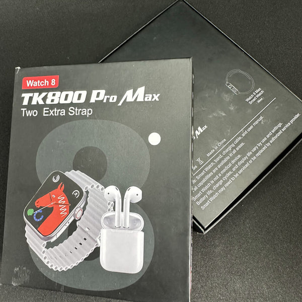 TK800 Pro Max Smart Watch 2 Straps With Earbuds Full Touch Fitness Tracker Combo Airpods and Smartwatch Series 8 Ultra. GsmartBD Best Online Shop
