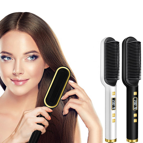 Electric Heating Hair Straightener Brush Comb Hot Quick Styling Curler. GsmartBD Best Online Shop.