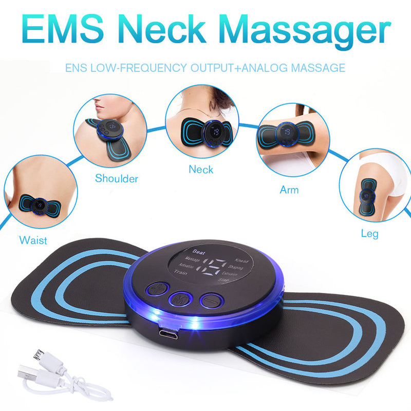Mini Electric EMS Portable Neck Massager Relaxation Cervical Body Massage Stick Patch