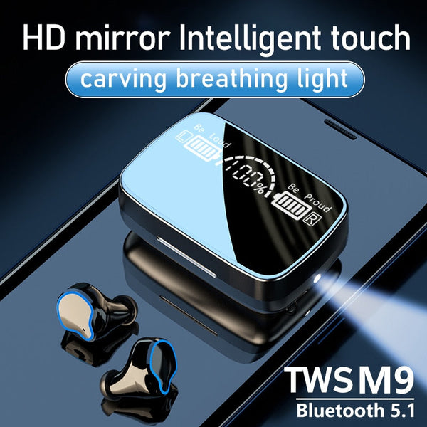 BKM M9 TWS HD Mirror Wireless Headset TWS 2000mAh Touch Sports Waterproof Comfortable Wireless Earbuds. Gsmartbd Best Online Shop